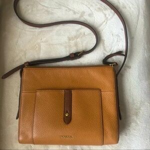 Fossil Brown Leather Shoulder Bag